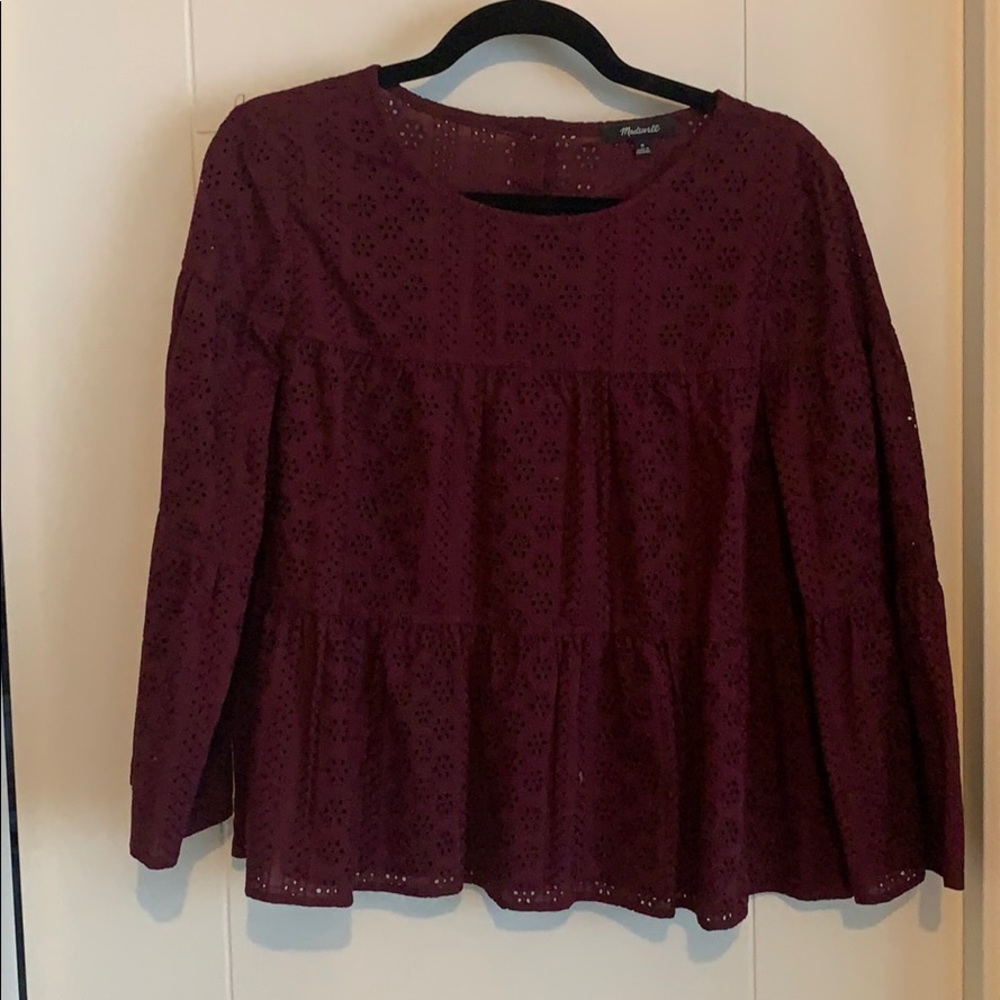 Madewell maroon blouse